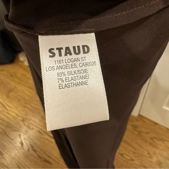 STAUD Chocolate Satin Dress - Picture 2 of 8